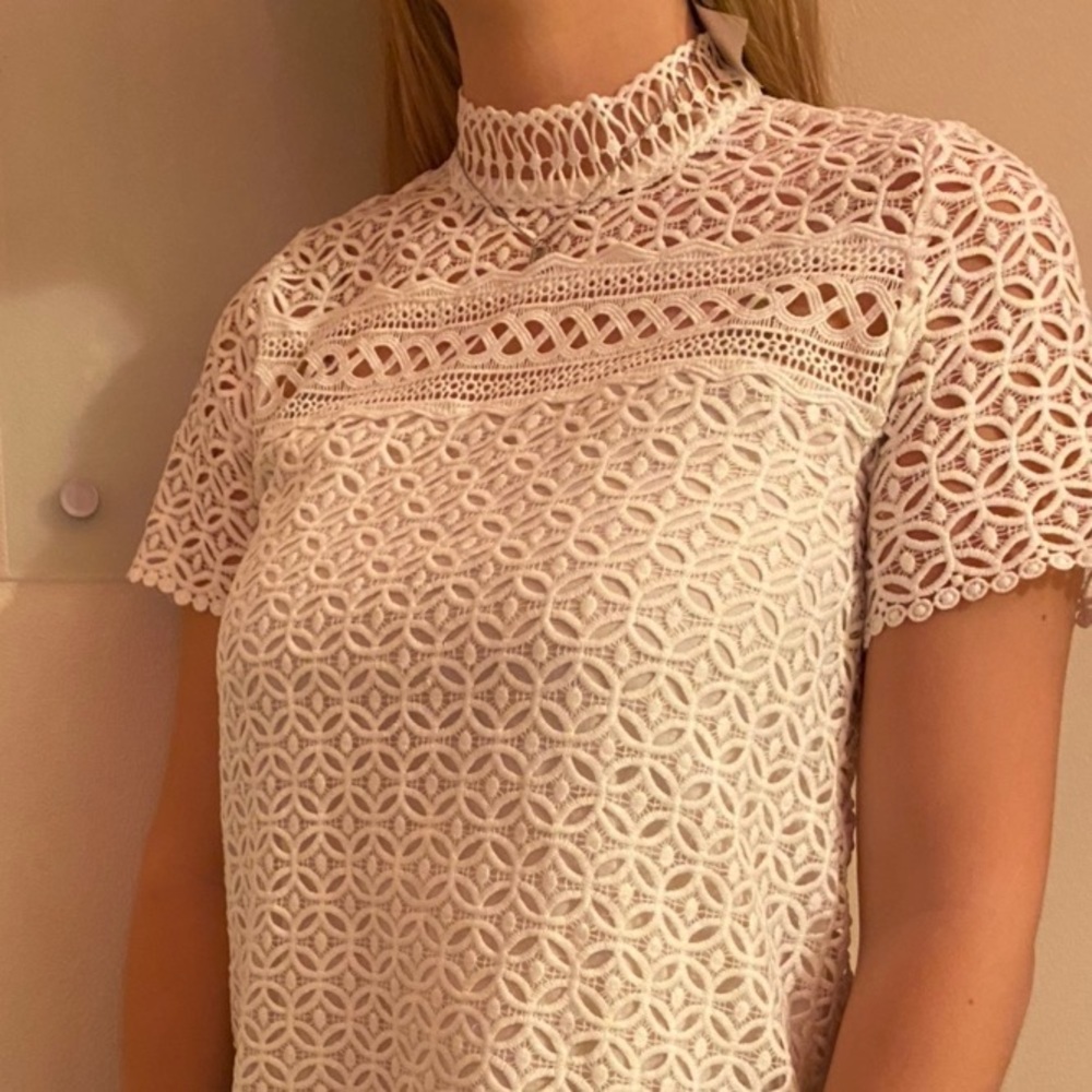 Lace eyelet shirt